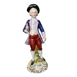 Antique German 7" Boy by Carl Scheidig Early 1900s Victorian Porcelain Figurine